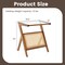Boho End Table Wicker Rattan Glass Top Side Table Z Shaped Frame Nightstand Magazine Storage Shelf Accent Table Living Room